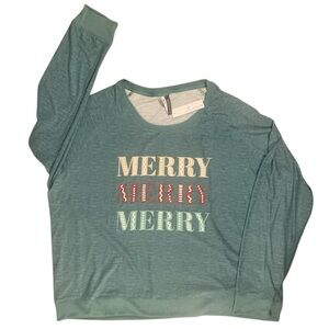 NWT Jaclyn Intimates Lounge Top Women’s 3X Plus Christmas Holiday Light Soft